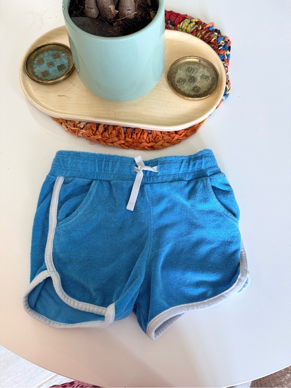 🖤5/$25🐝Art Class XS Blue Terry Cloth Shorts w/ White Trim